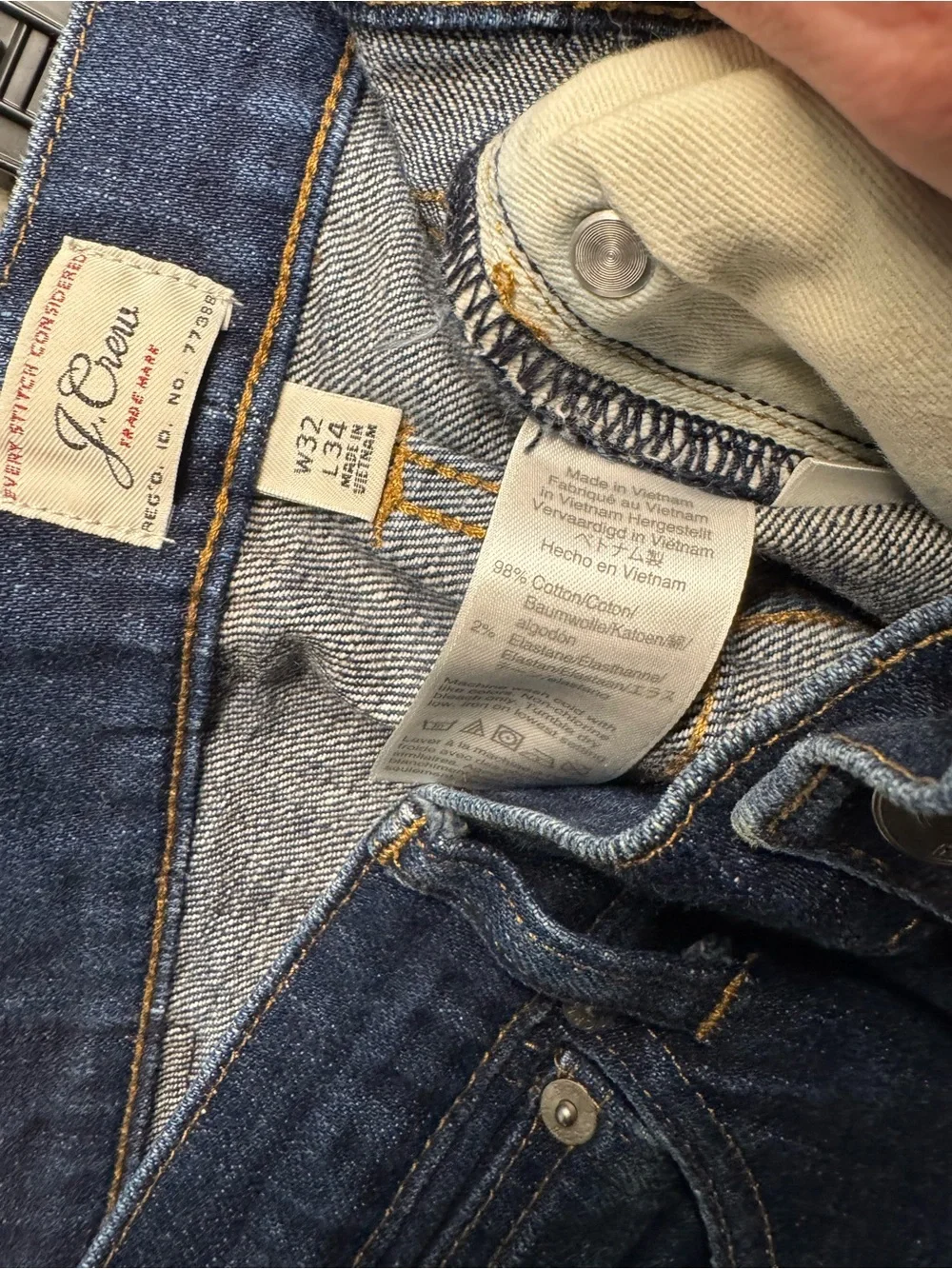 J. Crew Slim Men’s Jeans in Dark Blue Denim - 32” x 33”